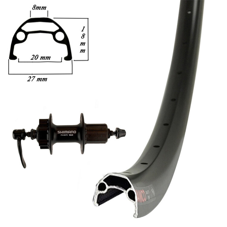 Damco Rear Wheel 24" Disc Brake Mount Cassette Black