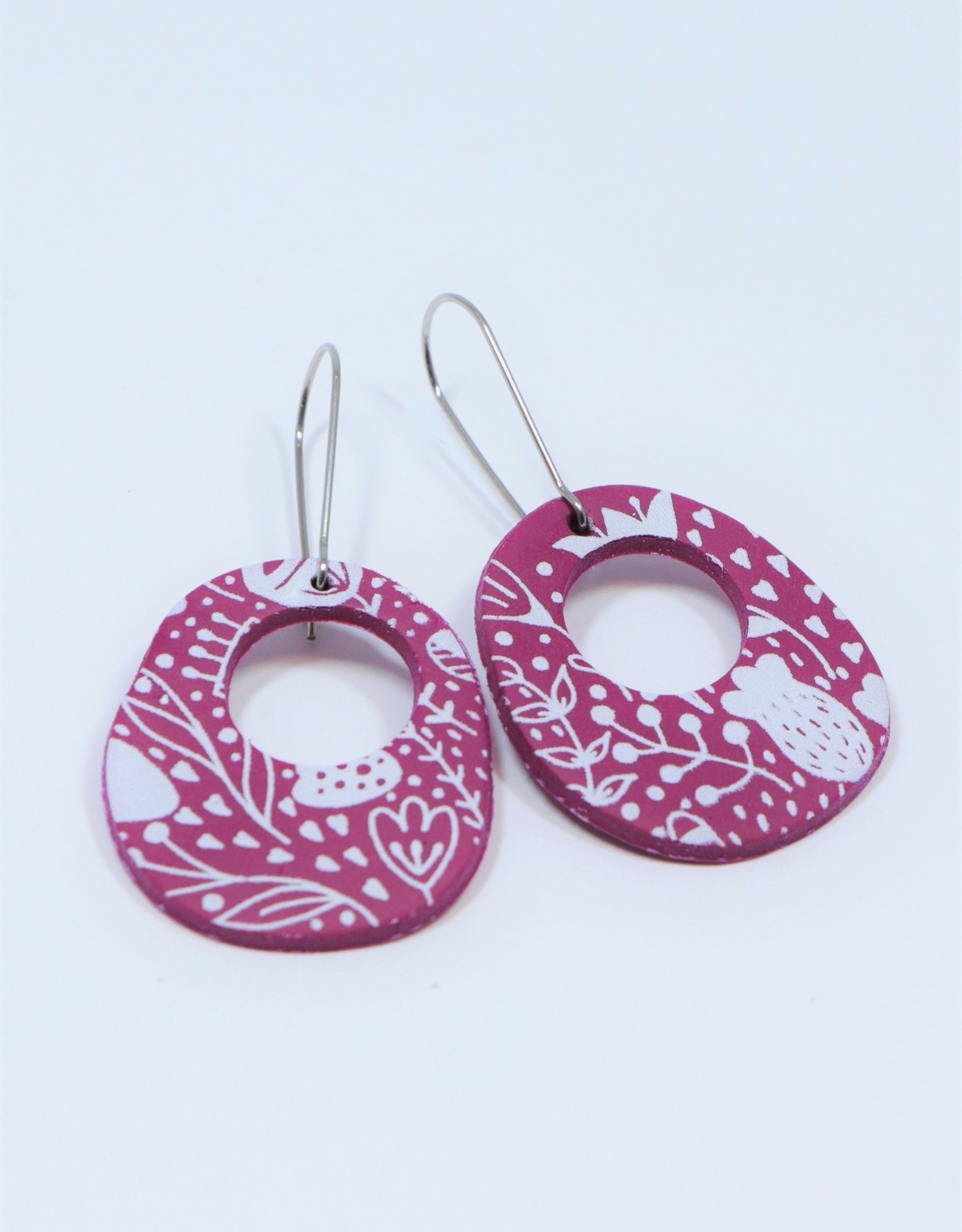 Oval Hoop Dangle Earrings