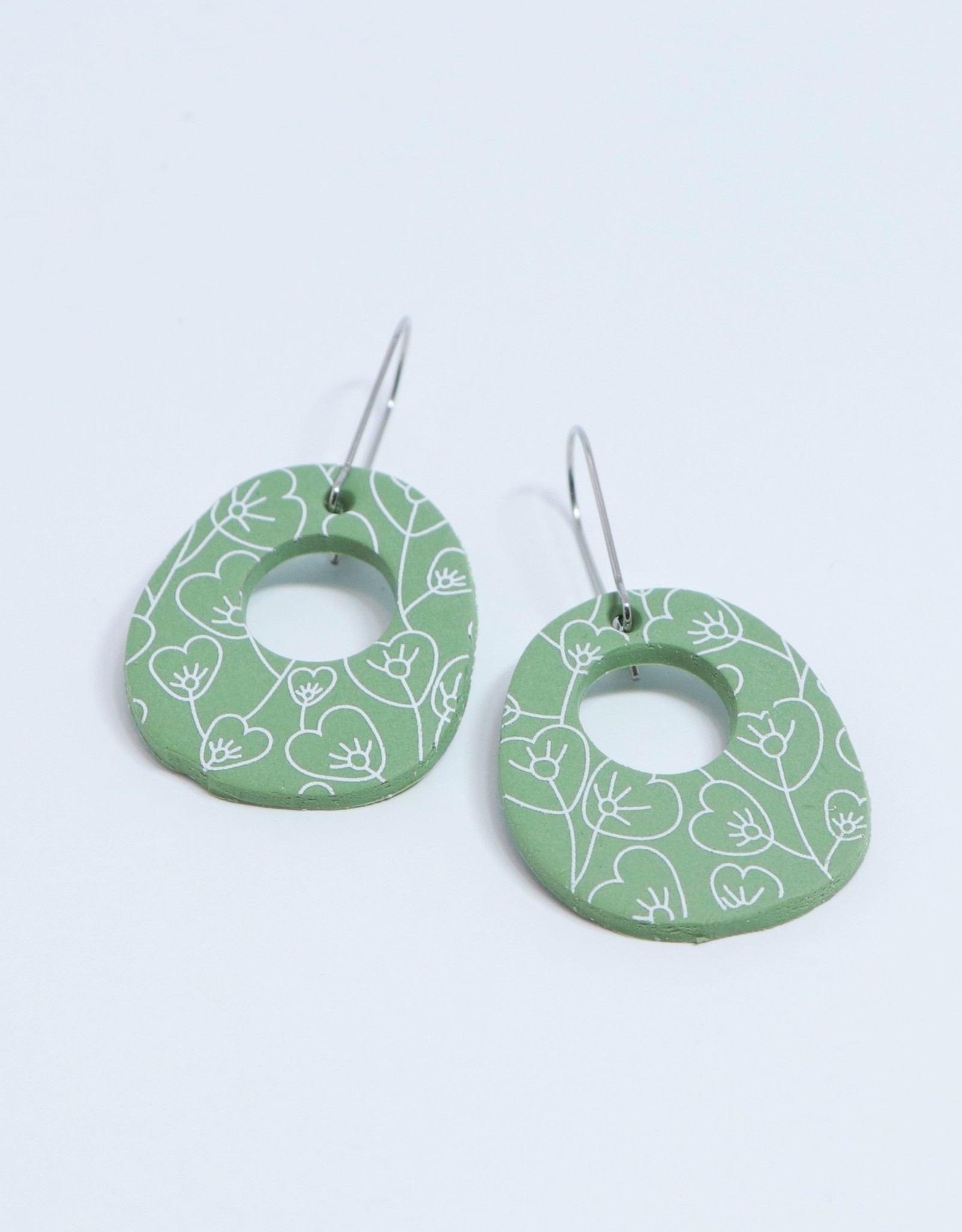 Oval Hoop Dangle Earrings