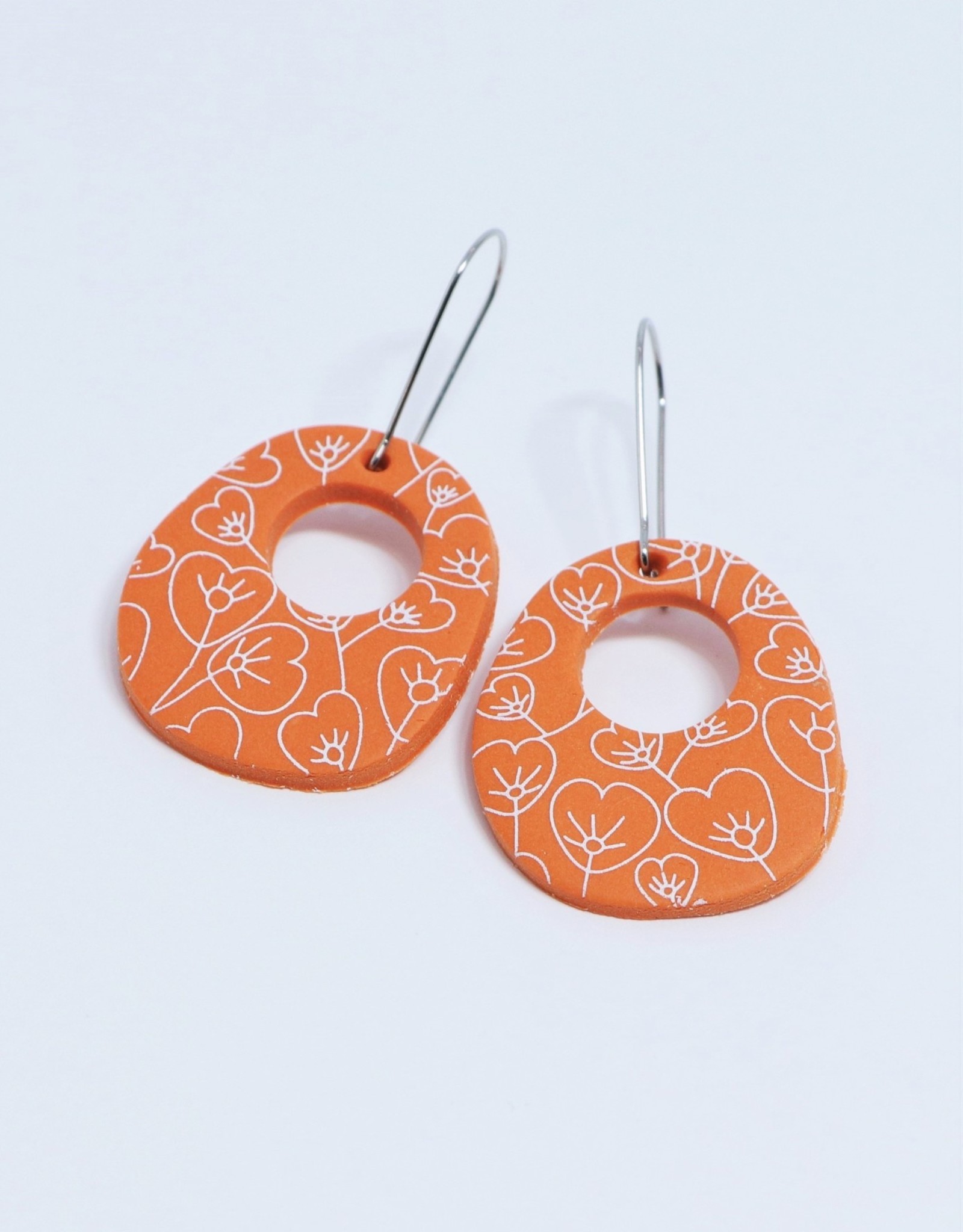 Oval Hoop Dangle Earrings