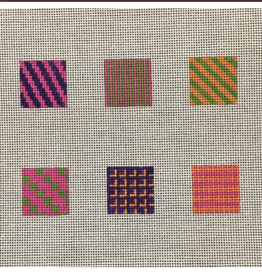 Canvas 10 SQUARE PANELS FOR DECORATIVE STITCH LESSONS  WITH STITCH GUIDE