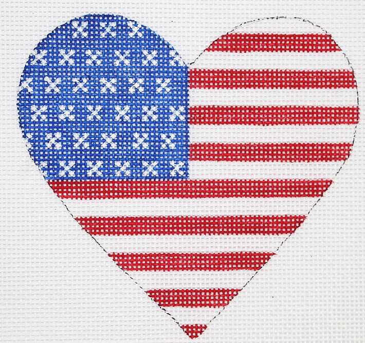 Canvas MINI HEART AMERICAN FLAG  OM232