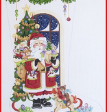 Canvas SANTA WITH ROCKING HORSE AND TOYS  CS368