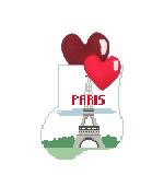 Canvas I LOVE PARIS WITH HEARTS STUFFER  CM499F