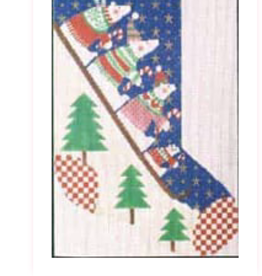 Canvas WHITE BEARS SLEDDING  M071