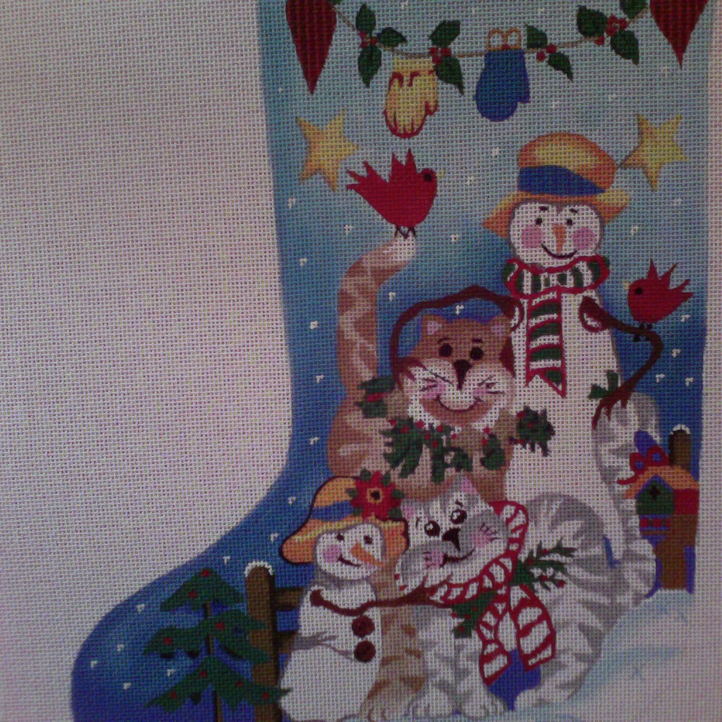 Canvas SNOWMEN AND CATS  4214