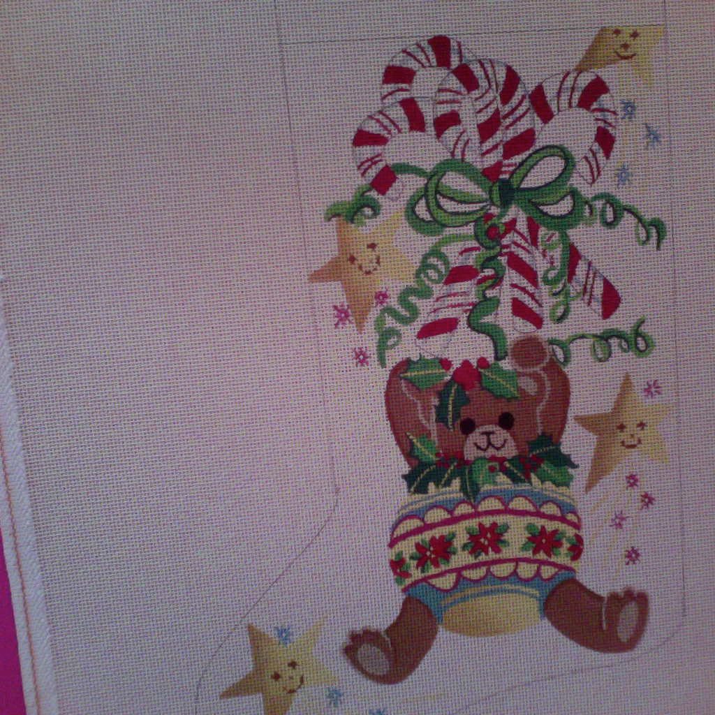 Canvas TEDDY BEAR ORNAMENT  4048   SALE  REG $162