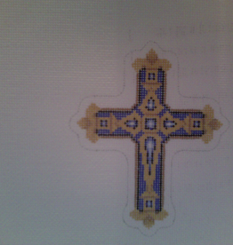 Canvas BLUE AND GOLD CROSS  2644