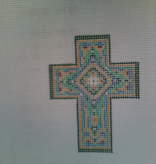 Canvas TEAL ENAMEL CROSS N1723