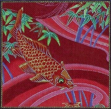 Canvas KOI ON RED  B56A