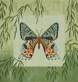 Canvas GREEN MOTH AND BAMBOO 043