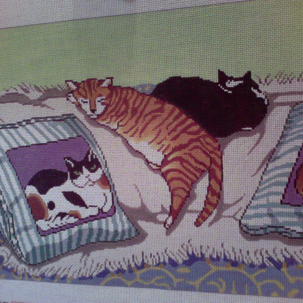 Canvas TWO SLEEPING CATS  WH1192