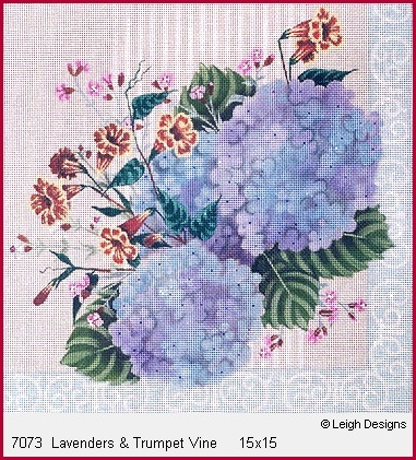 Canvas LAVENDER HYDRANGEA AND VINE  7073