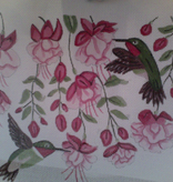 Canvas FUSCHIA HUMMINGBIRD L48