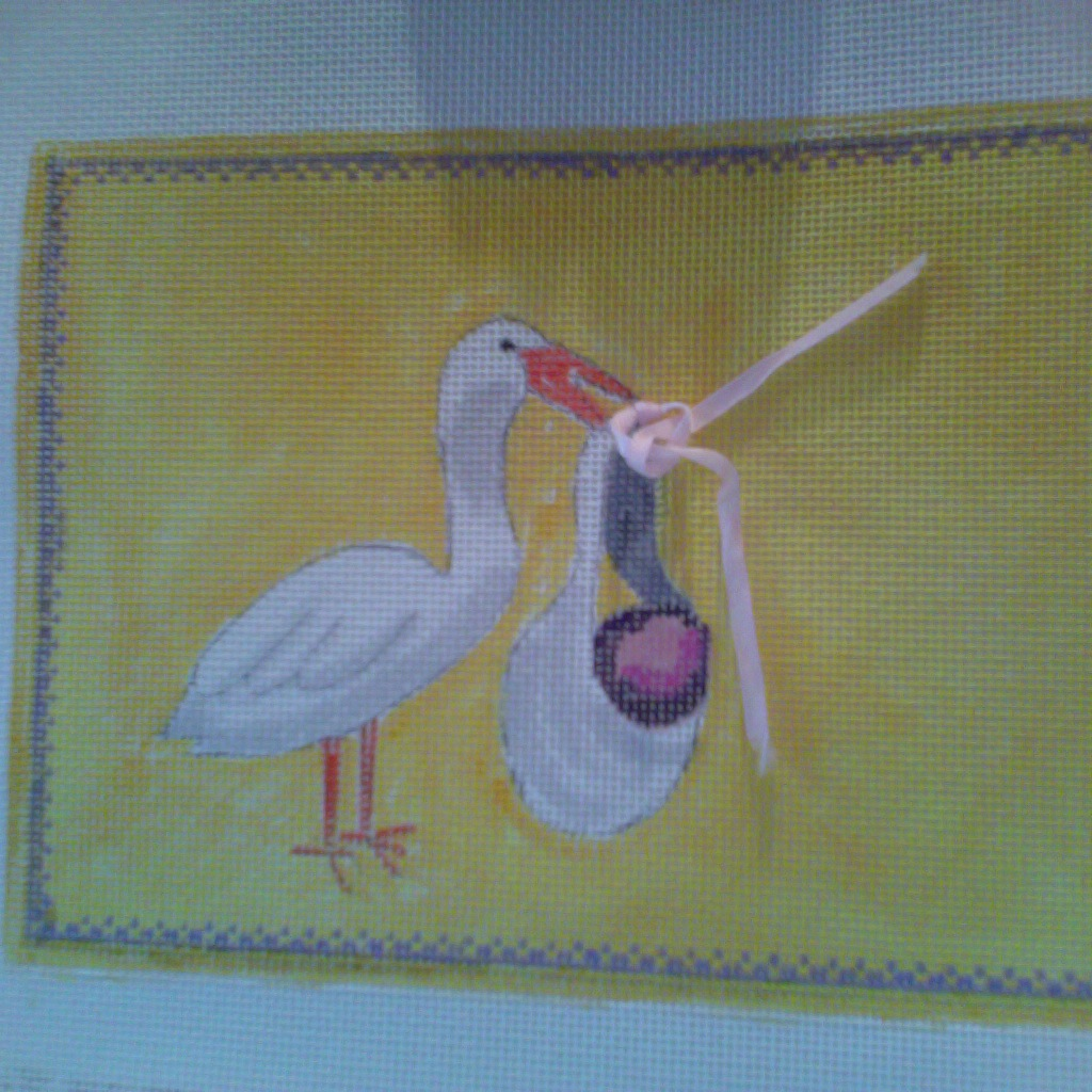 Canvas STORK AND BABY  848