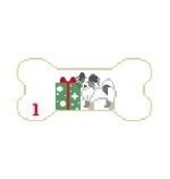 Canvas DOG BONE XMAS PAPILLION  PS201