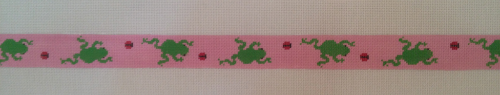 Canvas FROGS ON PINK BELT  B98