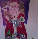 Canvas SANTA WITH SNOWMEN AND HOLDING CHARMS  7265