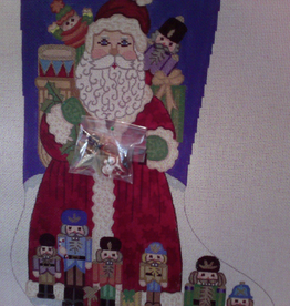 Canvas SANTA WITH NUTCRACKERS AND HOLDING CHARMS  7264