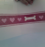 Canvas BONES AND HEARTS DOG COLLAR  P621