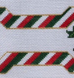 Canvas CHRISTMAS STRIPES BONE  ORNAMENT BP13
