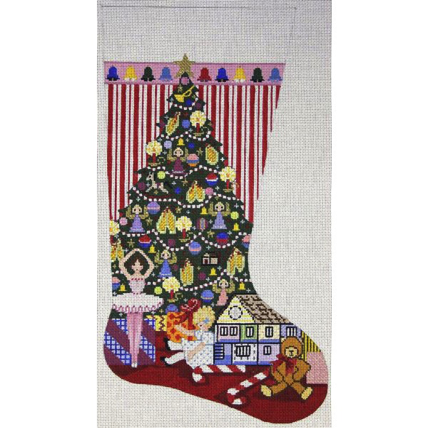 Canvas CHRISTMAS MORNING STOCKING  1997