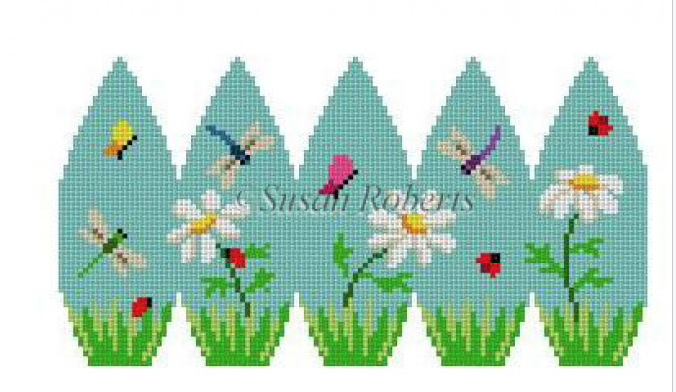 Canvas DAISIES AND BUGS, 3D STAND-UP EGG  0413