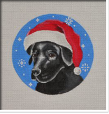 Canvas BLACK LAB SANTA  DG03