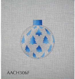 Canvas CHRISTMAS BALLSILVER WITH BLUE TREES  CH306F
