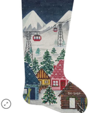 Canvas SKI VILLAGE STOCKING  2827