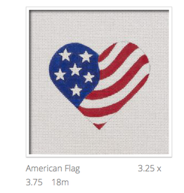 Canvas AMERICAN FLAG HEART  HT11