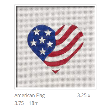 Canvas AMERICAN FLAG HEART  HT11