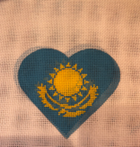 Canvas KAZAKHSTAN FLAG HEART  HT29