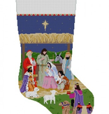 Canvas NATIVITY STABLE STOCKING 3239