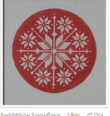 Canvas RED WHITE SNOWFLAKE  NOR02