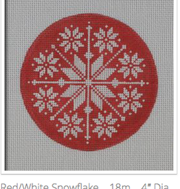 Canvas RED WHITE SNOWFLAKE  NOR02