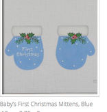 Canvas 1ST CHRISTMAS MITTENS  MT02  BLUE