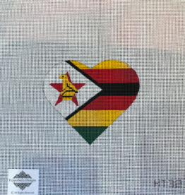 Canvas ZIMBABWE FLAG HEART  HT32