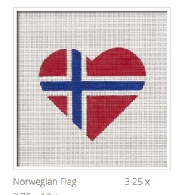 Canvas NOWEGIAN FLAG HEART  HT06