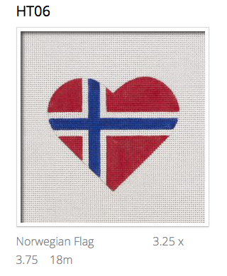 Canvas NOWEGIAN FLAG HEART  HT06