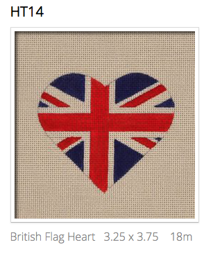 Canvas BRITISH FLAG HEART  HT14