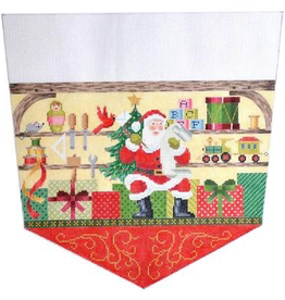 Canvas SANTAS LIST STOCKING TOPPER  KB1225