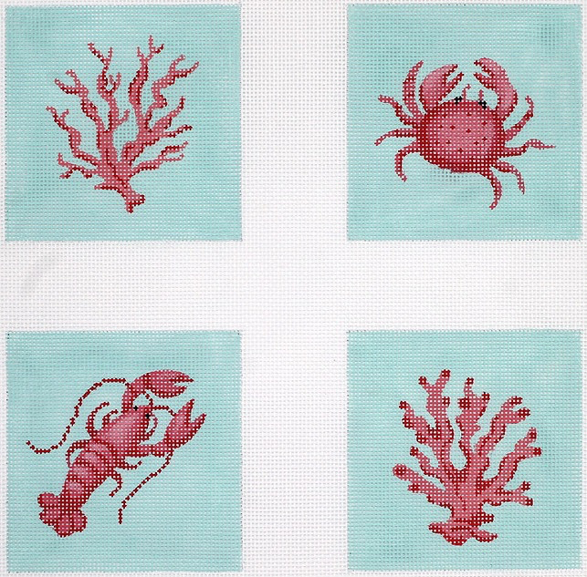 Canvas CRUSTACEAN COASTER SET  COP16