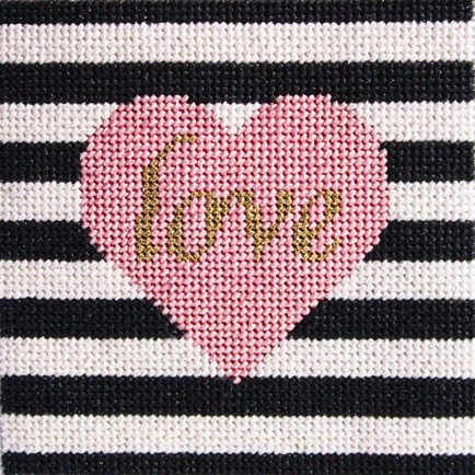 Canvas LOVE & STRIPES LEVEL 1 KIT  INCLUDES FIBERS, CANVAS AND GUIDE