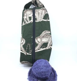 Accessories LARGE BOX BAG - FABRIC SLOTHS ON FOREST GREEN