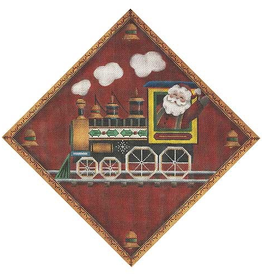 Canvas Christmas Train  521j Rebecca Wood