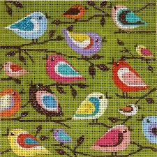 Canvas BIRDS OF A DIFFERENT COLOR ORNAMENT  X112  RETIRED