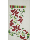 Canvas MODERN POINSETTIA STOCKING  2429