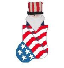 Canvas PATRIOTIC SOCK W/ UNCLE SAM CM561