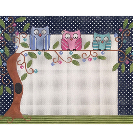 Canvas OWLS IN TREE BIRTH ANNOUNCEMENT  3614